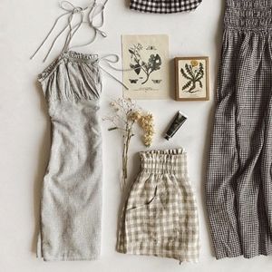 gingham vintage-inspired mini dress